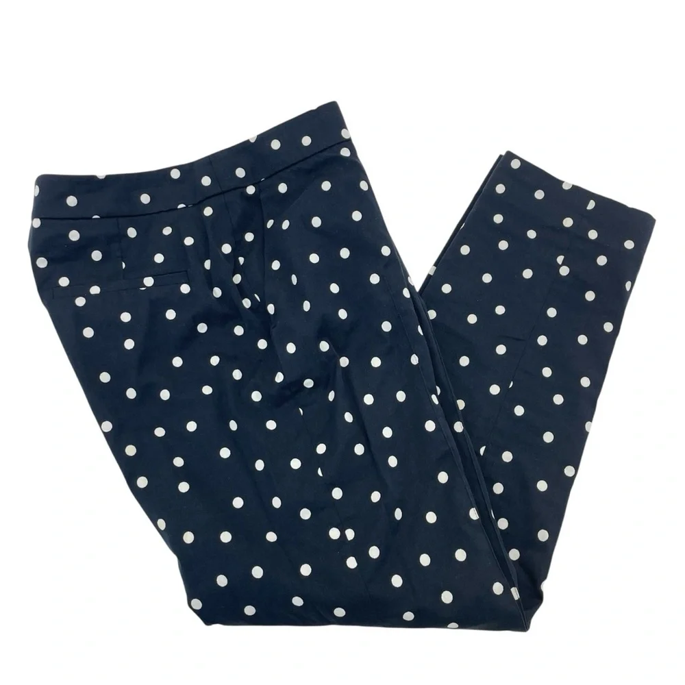 Akris Punto Cropped Pants 6 Navy/White